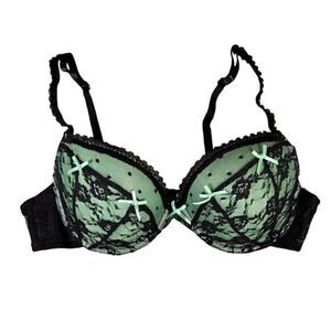 Hers by Herman Green & Black Lace Bra Sz 34C